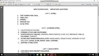 Web Technologies - Important Questions and guessing paper explanation by Naveen