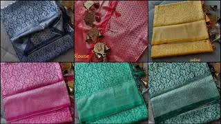 Banarasi Silver Zari Soft Silk Saree | Silver Banarasi Saree | Pastel Colour Shades