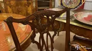 Vintage Set of 12 Mahogany Chippendale Dining Chairs
