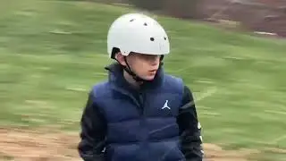 Skateboarding in the snow