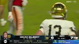 CJ Carr incredible scramble TD Pass to Micah Gilbert 😱 | Notre Dame vs Miami 2025 College Football