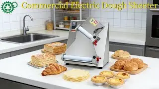 Electric Tabletop Dough Sheeter Croissants and Pastries Making Machine #doughsheetermachine