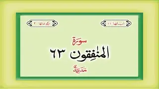 Surah 63 Chapter 63 Al Munafiqun  HD complete Quran with Urdu Hindi translation
