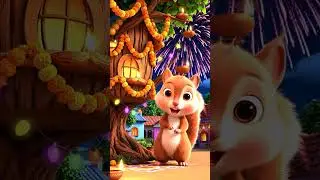🐿️ Squirrel Celebrates Diwali 🪔 | Cute Animal Festival Short #shorts   #DiwaliShorts