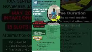 Healthcare Assistant Course MAy 2025 intake