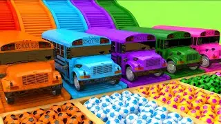 Learn Colors with Colorful Buses! Toy Bus Fun for Toddlers