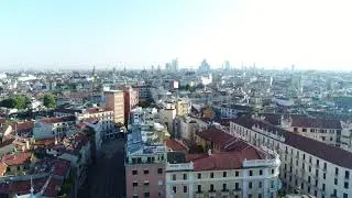 FREE ROYALTY-FREE DRONE FOOTAGE 4K MILAN CITY SKYLINE CITYSCAPE ITALY