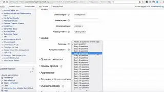 Moodle Quiz Settings - Version 3.3