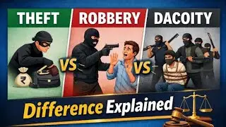 Theft vs Robbery vs Dacoity | BNS | Law exam trick 