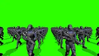Soldiers Walking #2 / Green Screen - Chroma Key