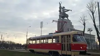 трамвайный парад 2024 со штатива в 4k