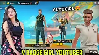 name change prank and Flirting V BADGE Cute Girl Youtuber  😍 Garena Free Fire
