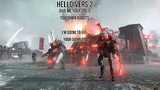 helldivers 2 killing robots to steal their GPU