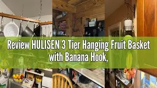 Review HULISEN 3 Tier Hanging Fruit Basket with Banana Hook, Heavy Duty Wire Hanging Baskets for Kit