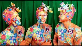 ABSTRACT Face Painting #13  Explosion of Flowers  #makeup #fxmakeup #facepainting