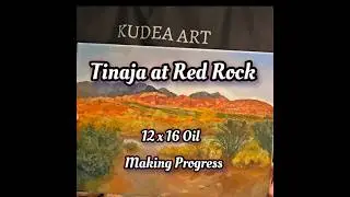 Making Mountains out of Mountains Tinaja at Red Rock #KudeaArt #OilPainting #LandscapeArt #Shorts