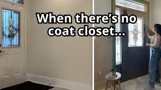 Mom of 3 kids does this when there's no coat closet