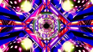 4K Abstract Colorful Ring Disco Party Neon Blinking Lights Moving background Video Loop