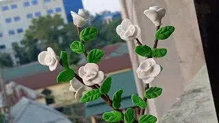 Clay viral rose tree//How to make  rose flower tree with clay// rose tree make with tree//