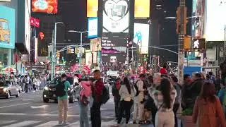 NYC Time Square People Walking