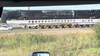 OTR trucking wake up to Space X outside window 