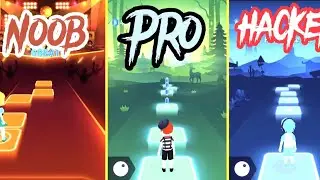 NOOB VS PRO VS HACKER + WITH MY FACE - Tiles Hop EDM Rush