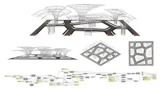 Parametric / Algorithmic Architecture - Garden subdivisions with circulation and bench seating