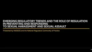 EMERGING REGULATORY TRENDS AND THE ROLE OF REGULATION IN PREVENTING AND RESPONDING TO ...