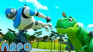 🤖Arpo's Biggest Battles!🦖 | Arpo | Moonbug Kids | Space Cartoons for Kids