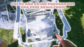 REFORMAMOS AS CADEIRAS QUE ACHAMOS NO LIXO E JA TEMOS LUGAR CERTO PRA ELAS OLHEM ESSE ANTES E DEPOIS