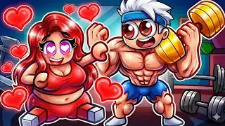 SOU O ÚNICO MUSCULOSO na ACADEMIA DAS GORDINHAS do Roblox