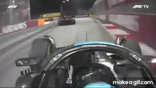 George Russell crashes on the final lap 2023 Singapore Grand Prix