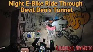 Night e-bike ride at night in the Devil Den's Tunnel - Albuquerque, NM