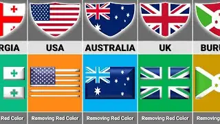 Removing Red Color the Flags of Every Countries  | Fun With Flags