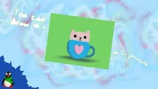 The Cutest Way To Draw a Cat in a mug &bull; Easy Step By Step Procreate drawing with Kindy Fun Art