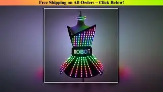 Full Color LED Dress Suits Nightclub Luminous Glasses Costume Singer Dj GoGo Glowing Sexy Skirt