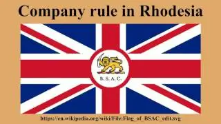 Company rule in Rhodesia