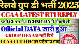 रेलवे ग्रुप डी भर्ती 2025 | इतने CCAA छात्रों ने RRB TECHNICIAN में नौकरी ली 🔥 Official Data, Cutoff