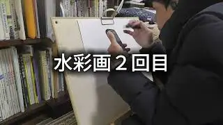 素人が水彩画に２度目のトライ！！今回は、ペンで描いて、その上で、水彩絵の具を使い水仙を描きました！#素人 #ペン #水彩画 #水仙 #2回目 #トライ