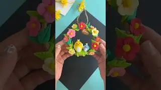 Things to make with air dry clay - DIY Spring Door Hanger #diycrafts #creative #spring #birds #short