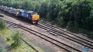 Class 37 37423 Perth Station 5 July 2010 with ballast train