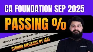 🔴Passing Percentage CA Foundation Sep 2025 Result I Learning #ctcclasses #CAFoundationSep2025passing