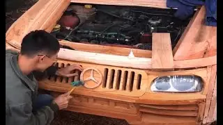 Реконструированный деревянный кузов под старый авто.