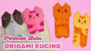ORIGAMI PENANDA BUKU KUCING | KUCING DARI KERTAS | CARA MEMBUAT KUCING KERTAS ORIGAMI