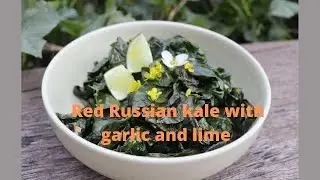 Red Russian kale with garlic and lime