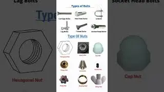Type Of Bolts !! AND Nuts !! Different Types of bolt &nut#mechanical #bolt #fitter #youtubeshorts