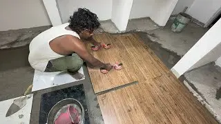 ❤️WoW Impressive!-Kitchen Construction of flooring Matt design Tile Installation-Sand cement mixer