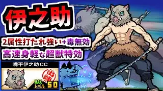 【敵陣に突っ込む俊敏耐久キャラ】嘴平伊之助 / 嘴平伊之助CC 性能紹介 (鬼滅の刃コラボ)　【にゃんこ大戦争】