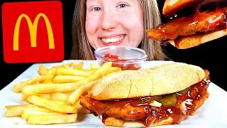 ASMR McDonald's McRib Mukbang 🍔 Eating Sounds
