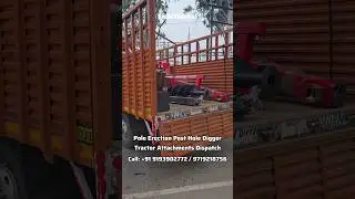 Pole Erection Machine with Tractor Price in India | Tractor Attachment Post Hole Digger #india